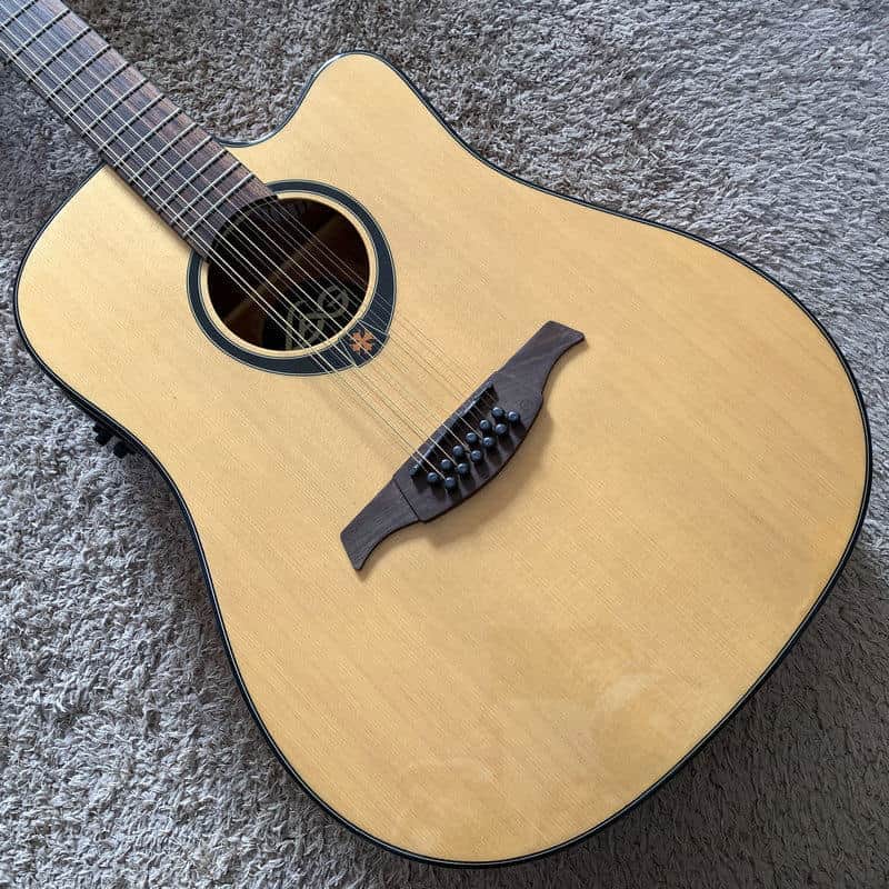 LAG 12 String Acoustic Electric Guitar, Spruce Plywood Top Body, Mahogany Neck, Rosewood Fingerboard image 1