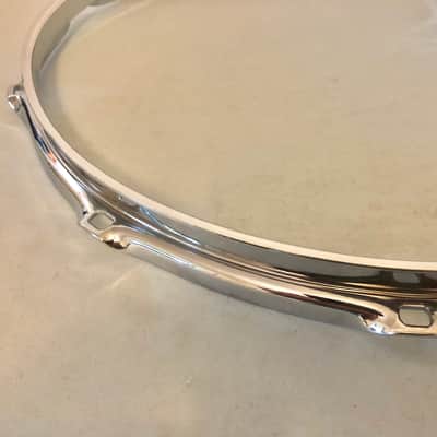 Set of DW Design Series 14” Hoops 10 Hole Snare Drum, Chrome, Workshop, 2.3mm Rims image 3