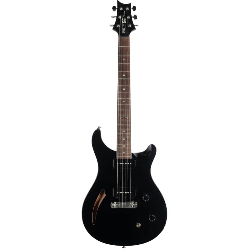 PRS SE Custom 22 Semi Hollow Electric Guitar - Black | Reverb