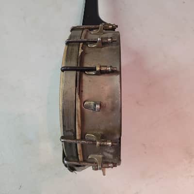 C. Bruno & Son Mandolin Banjo Vintage 8 string original 17 bracket Circa 1910 - 1920 - Original friction tuners, Original Calf skin head, 8 string, 17 brackets, straight neck, fair condition with wear consistent with age image 7