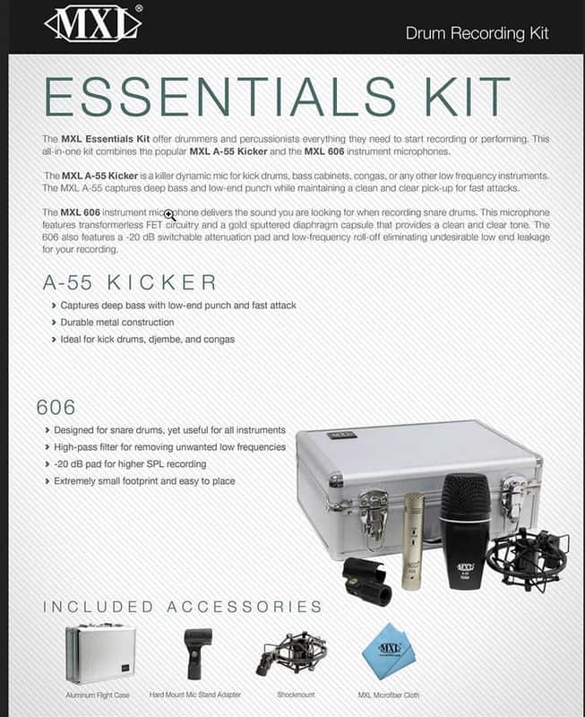 MXL ESSENTIAL DRUM KIT image 1