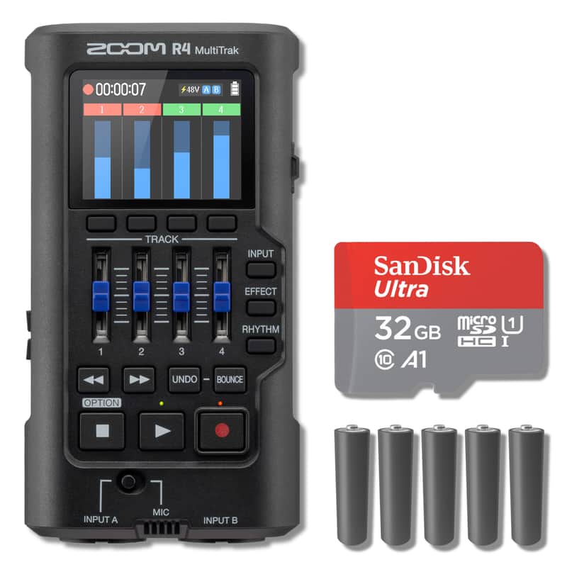 Zoom R4 MultiTrak 32-Bit Float Digital Recorder and USB Audio Interface with AA Batteries and 32GB microSD Card image 1