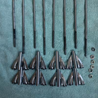 Ludwig Lot of 8 Pre Serial Bowtie Clubdate Bass Drum Tension Rods + Claws 7” Lot #2 60s - Chrome image 5