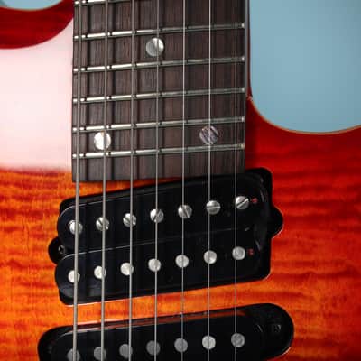 Lipe Virtuoso 7 Fanned Fret Curly Maple Seven String Electric Guitar Fireburst image 13
