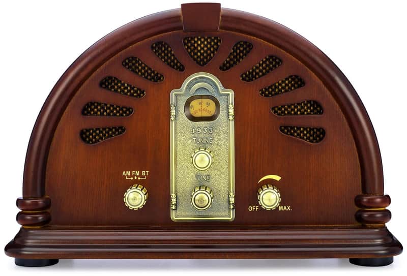 Classic Vintage Retro Wooden AM/FM Radio with Bluetooth – Handmade Wood Cabinet & Dual 5W Speakers image 1