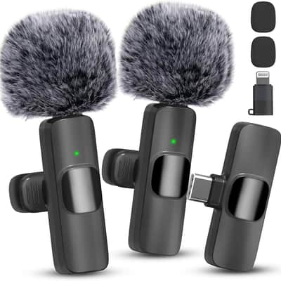 Wireless Microphone for iPhone Android Wide Compatibility Plug & Play Noise Reduction Clear Sound Lavalier Microphone for Video Recording, Live Streaming, YouTube, Tiktok, Vlog, 2 Pack image 2
