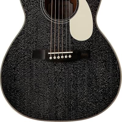 PRS SE P20E Parlor Acoustic-Electric Guitar, Solid Mahogany Top, Dog Hair Satin Black image 2