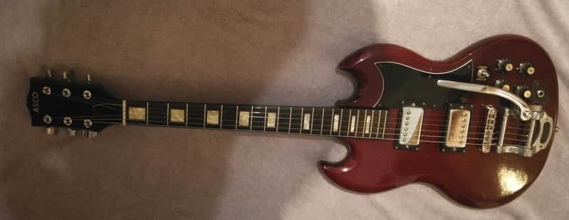 Doublecut red with Tremolo 1971 made by ASCO Japan, very rare image 1