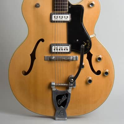 Guild  Duane Eddy Jr B Thinline Hollow Body Electric Guitar (1962), ser. #22169, original black hard shell case. image 3