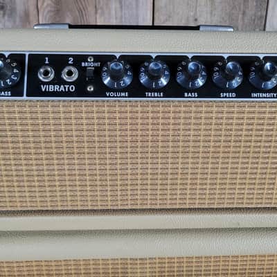 Fender Bandmaster Head and Cabinet 1963 Smooth White Tolex Original Covers Near Mint - White image 6