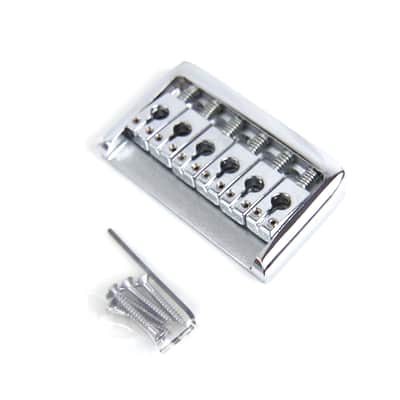 High-Quality Thick Non-tremolo Electric Guitar Hardtail Bridge 6-Saddle, Chrome