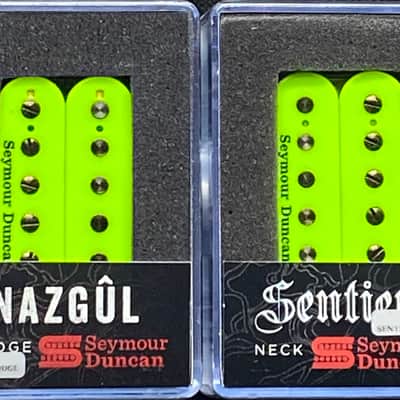 Seymour Duncan Nazgul Bridge & Sentient Neck 6 String Neon Green Humbucker Passive Guitar Pickup Set image 1