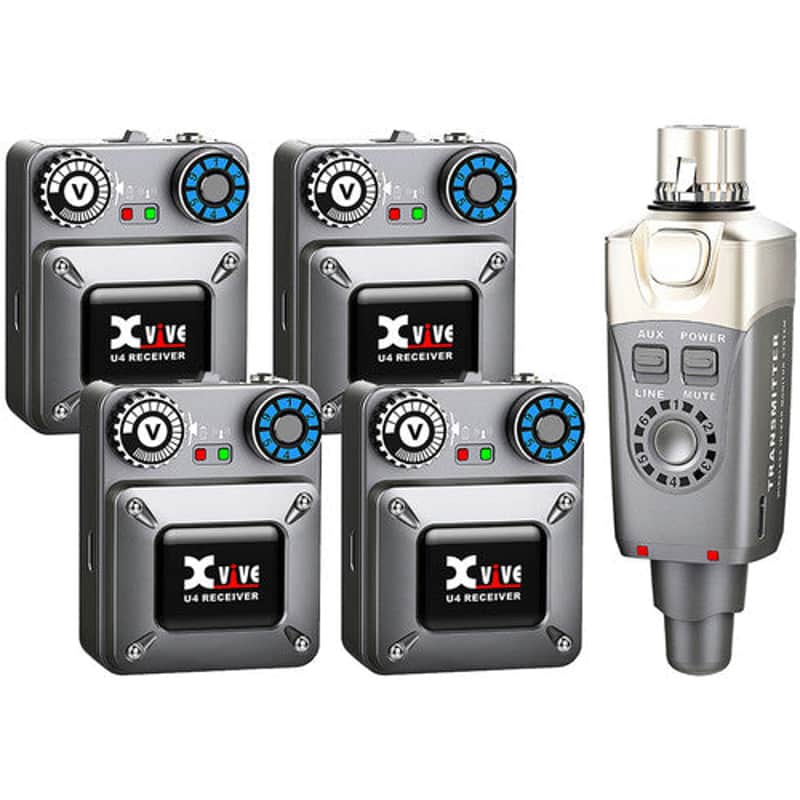 Xvive U4R4 Wireless In-Ear Monitor System with Four Receivers (2.4 GHz) image 1