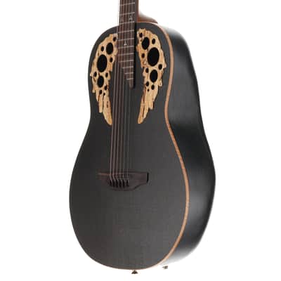 Adamas Spalted Maple Ltd Ed Deep Contour Ac-El - Black Satin Copper Metal Flake, Pro Setup (SR) (22701) image 4