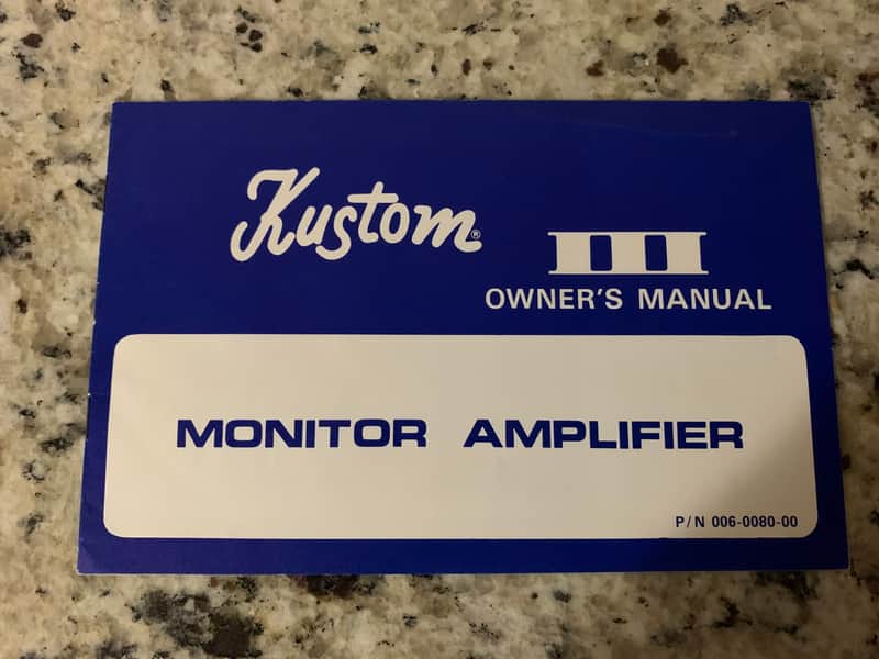 Kustom Monitor Amp Owners Manual & More 70’s image 1