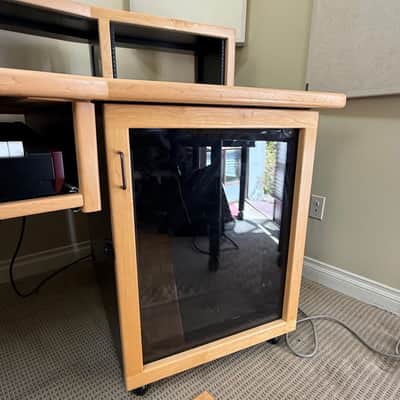 KK Audio Custom Producer Desk with Dual Bay Rack Unit 2006 (tons of rack space!!)- Black and Light Oak image 10