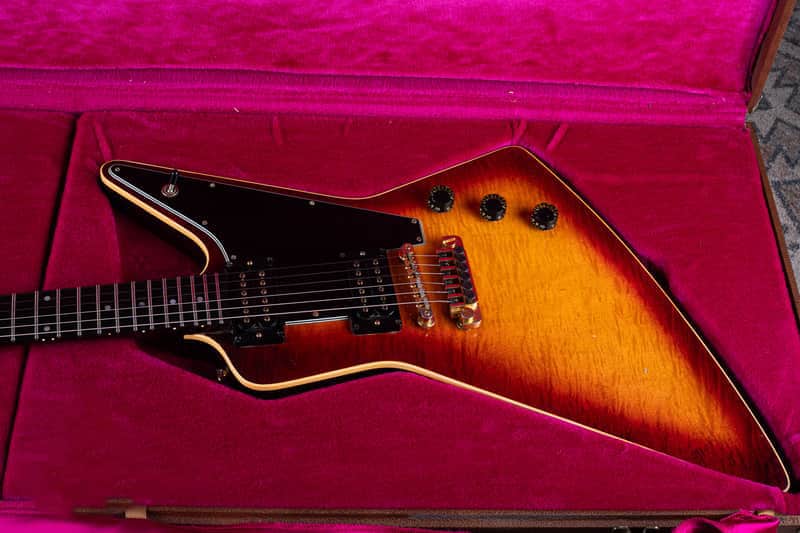 Gibson The Explorer CMT with TP-6 Tailpiece and Bound Curly Maple Top 1982 Cherry Sunburst