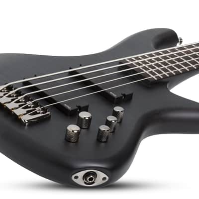 Schecter Stiletto Studio-5 Electric Bass. See-Thru Black Satin (STBLS) image 5