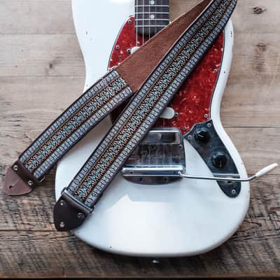 Vintage Blue 60s/70s Hippie Guitar Strap / Handmade in the UK / Case Candy image 4