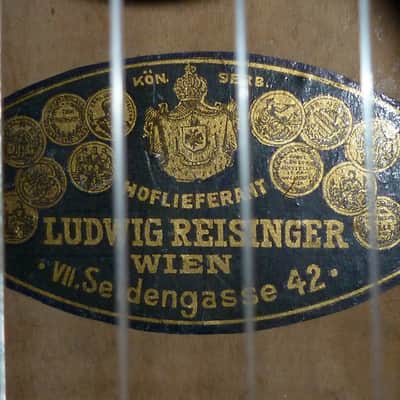 Ludwig Reisinger Viennese Classical Guitar (late 19th Century), hard shell case. image 5