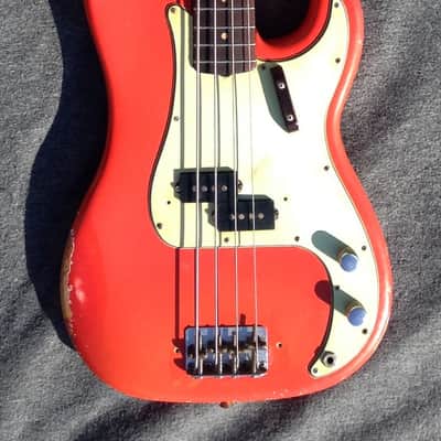 Fender Precision Bass 1963 - Fiesta Red - Custom Color - image 2