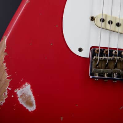 Fender Custom Shop '57 Reissue Stratocaster Relic Aged Fiesta Red image 6