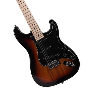 Glarry GST Stylish Electric Guitar Kit with Black Pickguard Sunset Color-as picture image 8
