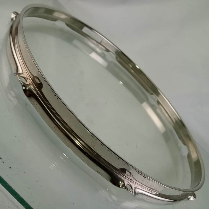 Ludwig 14" NOB Triple-Flange Snare Drum Resonant Nickel-BRASS Rim/Hoop 8-Lug 60s image 1