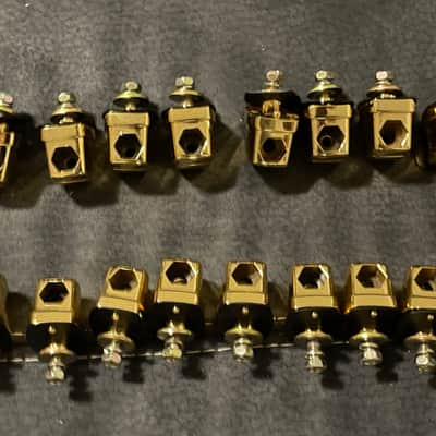 Yamaha Maple custom gold lugs lot of 16 pin down gold lugs image 8
