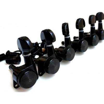 6 in line Black JinHo LEFTY locking Machine head, kidney bean buttons Bild 8