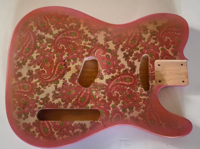 Pink Paisley Tele Body, Aged, Nitro , Alder image 1