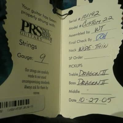 PRS Custom 22  2005 Blue Mateo imagen 21