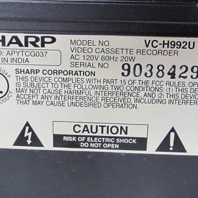 Sharp VC-H992 Hi-Fi Stereo VCR w Remote (S-VHS Compatible) image 9