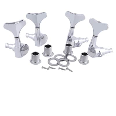 Guitar Sealed Tuners Tuning Pegs Machine Heads 4 In Line for Right Hand 4 String Bass Guitar Chrome. image 2