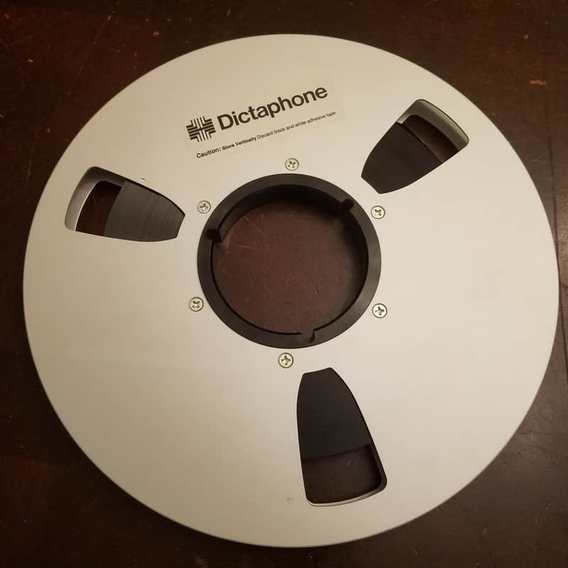 Dictaphone metal take-up reel 10.5" 1/2" tape supply R2R 1990s - aluminum image 1