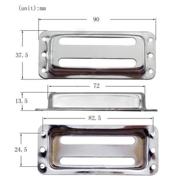 Set Of 2Pcs Electric Guitar Pickup Humbucker With Brass Cover 6 String Chrome Small Pickup image 4