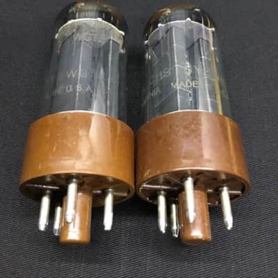 MATCHED PAIR SYLVANIA JAN CHS 5Y3WGTA (5Y3GT) Gold Label VACUUM TUBES C.9413 image 2