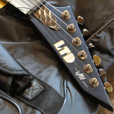 2018 ESP LTD STATIC-600V Wayne Static X Electric Guitar Flying V Gun Metal Blue + Gig Bag image 10