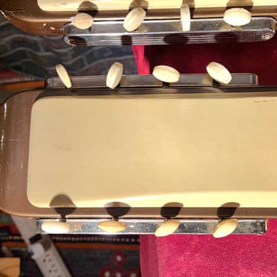 Vintage 1950s National Grand Console Double Neck Lap Steel Guitar White/Black w/ OHSC image 6