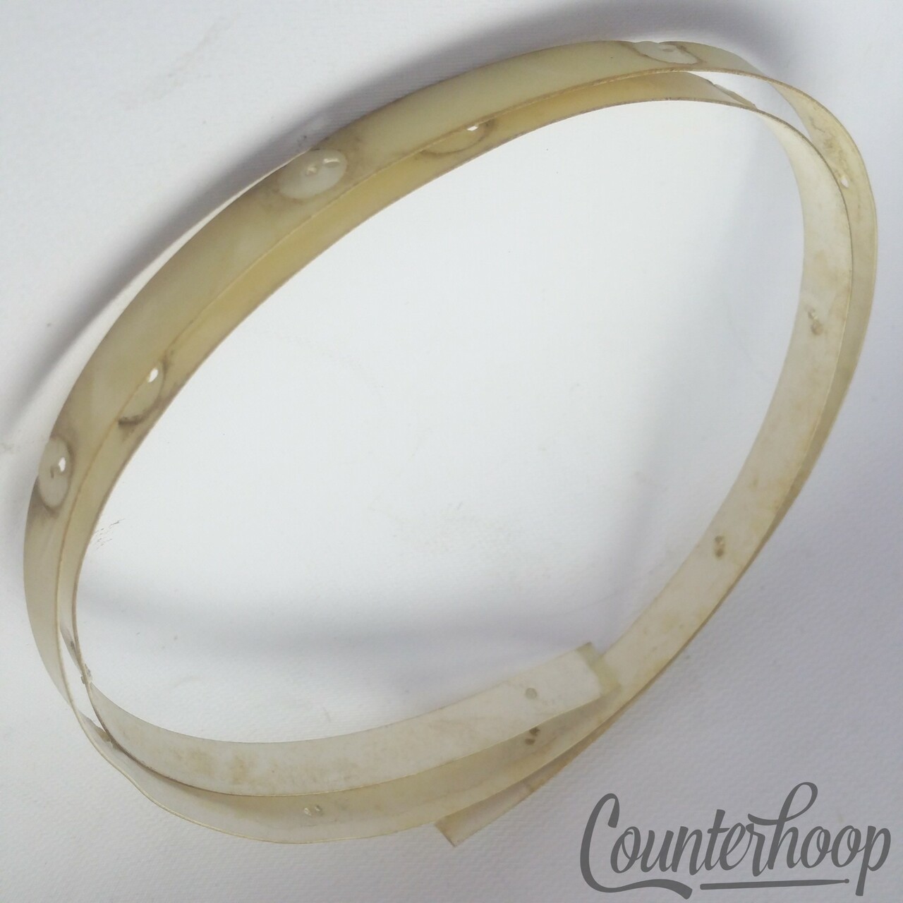 Leedy Inlay Tacked Head Tom Drum White Marine Pearl WMP 30 5/8" Vintage 30s USA — main photograph