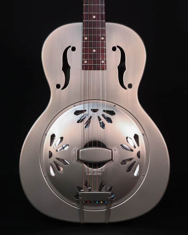 Gretsch G9201 Honey Dipper Round-Neck, Brass Body Biscuit Cone Resonator Guitar, Shed Roof Finish image 1
