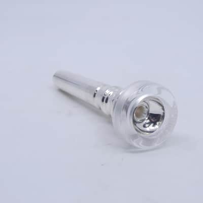 ACB 1.25BC Trumpet Mouthpiece with a Clear Acrylic Rim - Silver/Acrylic image 3