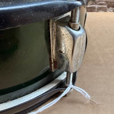 DeRosa 10" Snare Drum Green Finish Black Hoops Used image 5