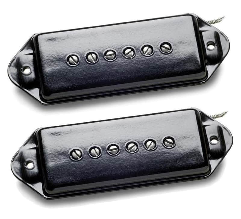 Seymour Duncan Antiquity P90 Dog Ear Black Bridge & Neck Guitar Pickup Set image 1