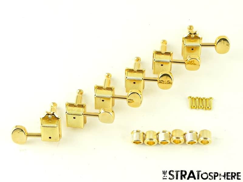 USED Fender Strat Vintage Style TUNERS Tuning Pegs Guitar Gold image 1