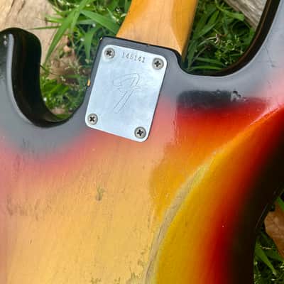 Vintage Fender 1966 Jazz Bass Bound Neck Dot Inlays image 22