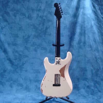 Custom Strat Nitro White Relic "Stars & Skull" 2018 image 8