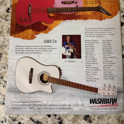 Washburn Catalog Flyer 80s-90s SBF24 SBT21 SBS20 ea20 ea30 Mandolin Banjo Crackle image 7