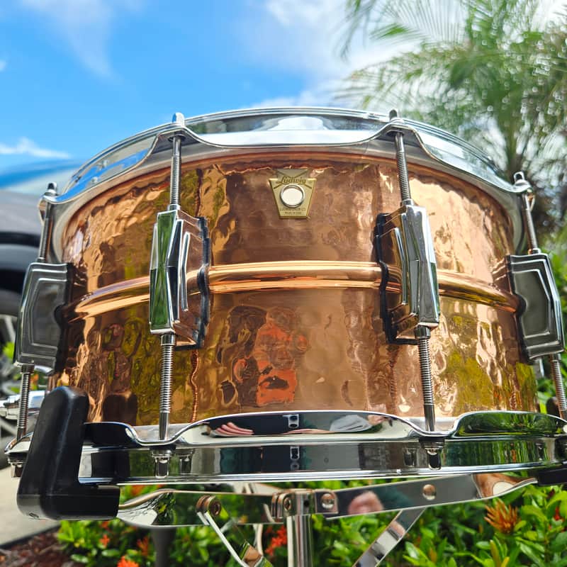 Ludwig LC662K Hammered Copper Phonic 6.5x14" 10-Lug Snare Drum 2016 - Present - Polished Copper