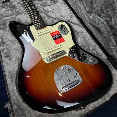 Fender American Professional Jaguar in 3 Tone Sunburst Pre-owned with Case image 1